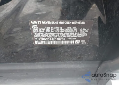 2018 BMW X3 xDrivem40I from USA, damaged, VIN 5UXTR9C57JLD70765